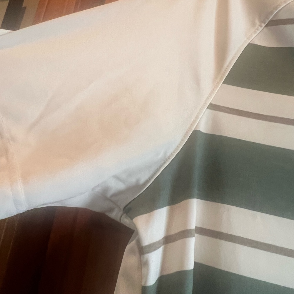 Oakley Large Green and White Striped Polo Shirt - Picture 4 of 6